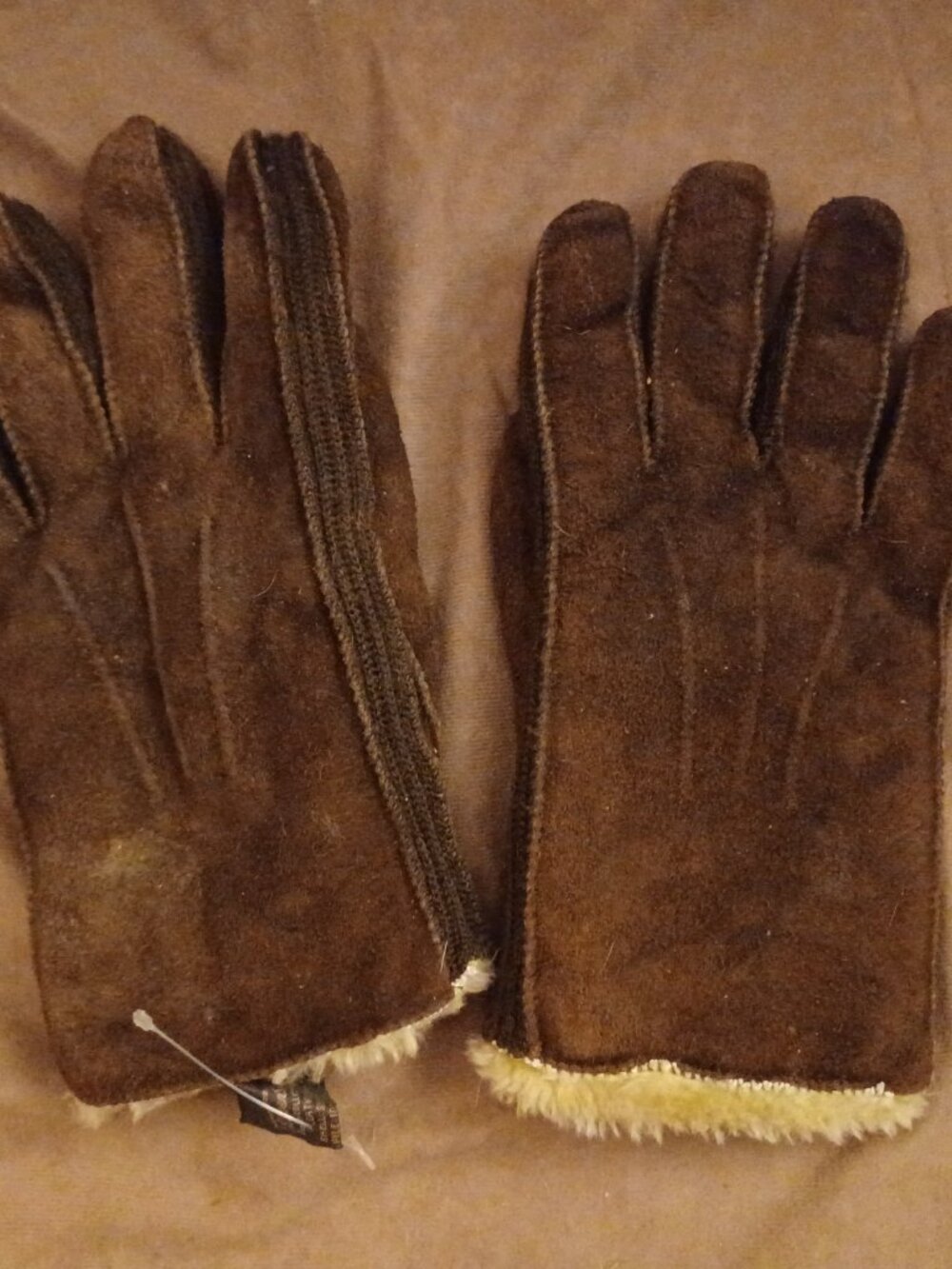 Vintage Eleven Sixty Six Leather Cowhide Gloves w/ Rabbit Fur Size L